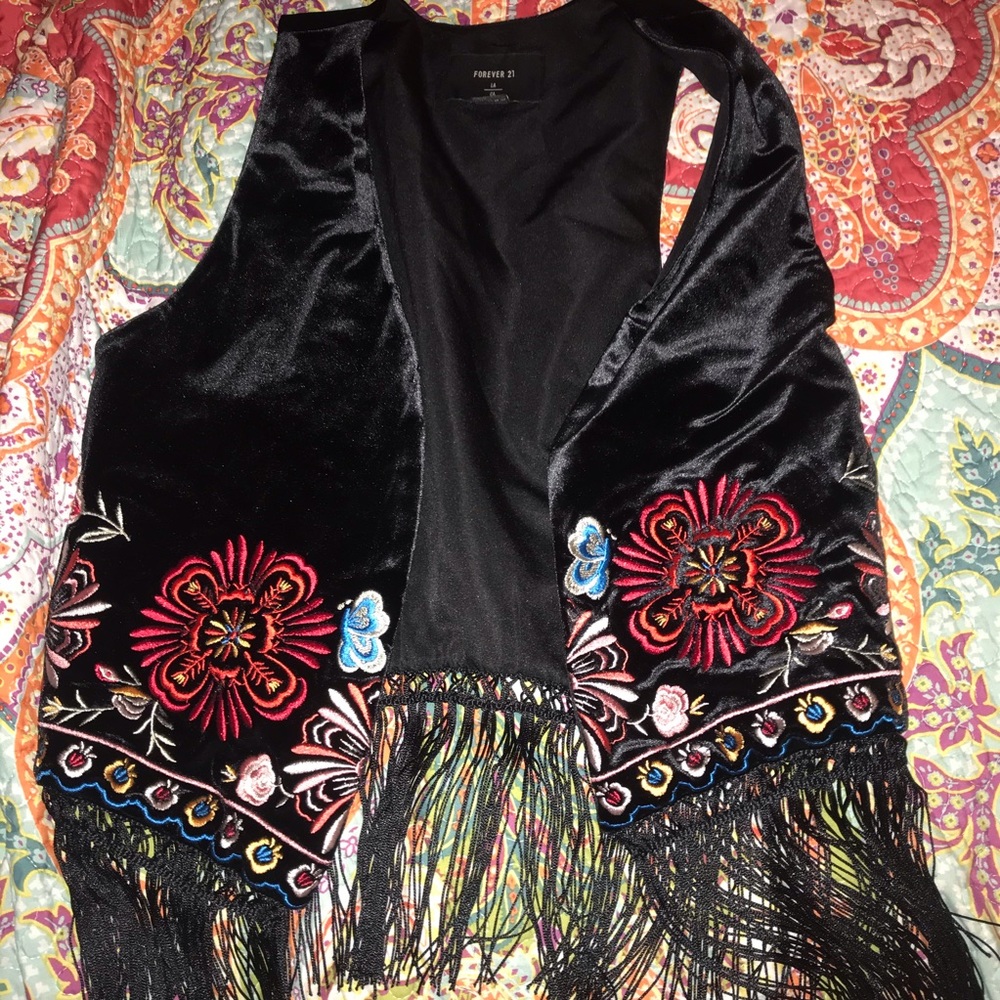 Velvet Fringed Vest